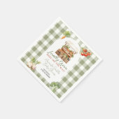 地元で育った新鮮な市場ベビーシャワーギンガム スタンダードカクテルナプキン (角)