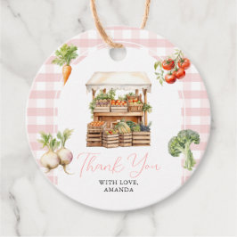 地元で育った新鮮な市場ベビーシャワーギンガム フェイバータグ