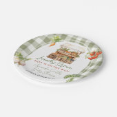 地元で育った新鮮な市場ベビーシャワーギンガム ペーパープレート (アングル)