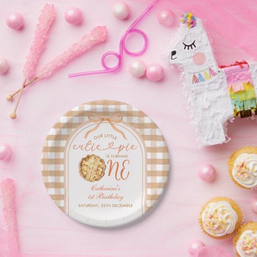 地元で育った新鮮な市場ベビーシャワーギンガム ペーパープレート (パーティー)