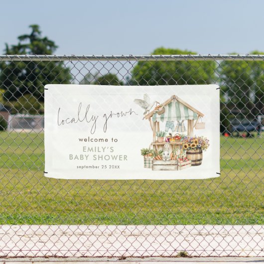 地元で育った歓迎ベビーシャワー 横断幕 (インサイチュ)