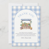 地元で育った男の子の赤ちゃんシャワー サンキューカード (正面)