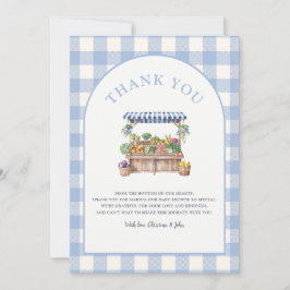 地元で育った男の子の赤ちゃんシャワー サンキューカード