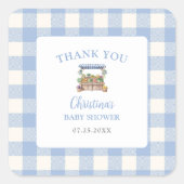 地元で育った男の子の赤ちゃんシャワー スクエアシール (正面)