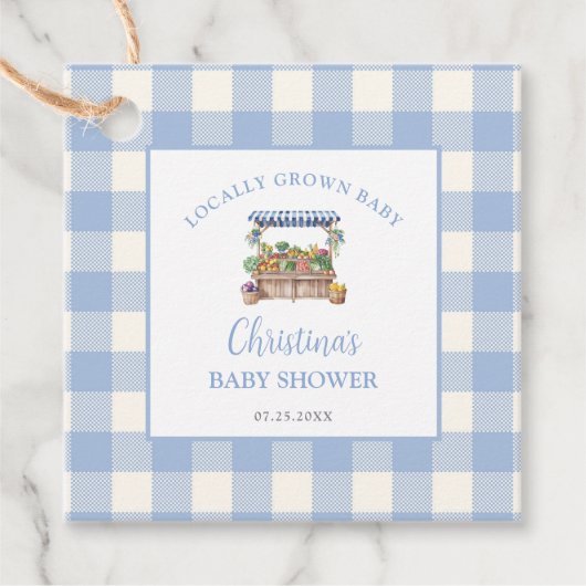 地元で育った男の子の赤ちゃんシャワー フェイバータグ (正面)