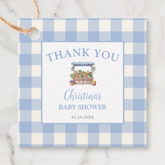 地元で育った男の子の赤ちゃんシャワー フェイバータグ (正面)