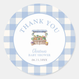 地元で育った男の子の赤ちゃんシャワー ラウンドシール