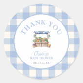 地元で育った男の子の赤ちゃんシャワー ラウンドシール (正面)
