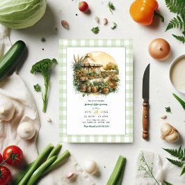 地元で育った素朴農家市場の誕生日パーティー 招待状