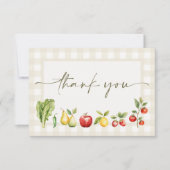 地元で育った素朴農家市場の赤ちゃんシャワー サンキューカード (正面)