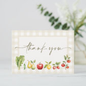 地元で育った素朴農家市場の赤ちゃんシャワー サンキューカード (スタンド正面)