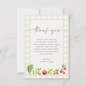 地元で育った素朴農家市場の赤ちゃんシャワー サンキューカード (正面)