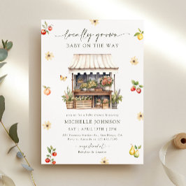 地元で育った素朴農家市場の赤ちゃんシャワー 招待状