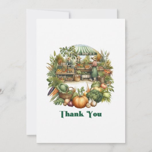 地元で育った素朴農家市場誕生日 サンキューカード (正面)