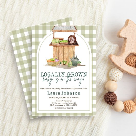地元で育った緑の赤ちゃんシャワー 招待状
