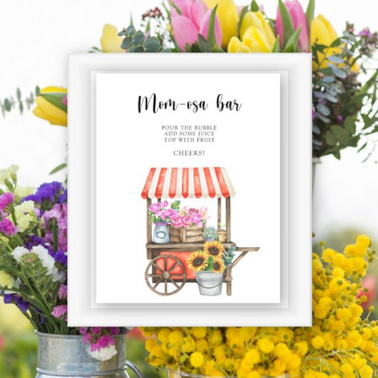 地元で育った花の赤ちゃんシャワー – momosaバー ポスター