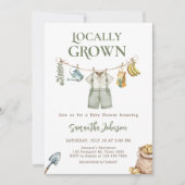 地元で育った赤ちゃんのお祝い 招待状 (正面)