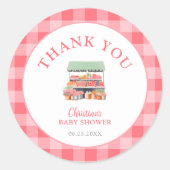 地元で育った赤ちゃんシャワーありがとう ラウンドシール (正面)