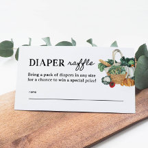 地元で育った赤ちゃんシャワーおむつラッフルチケット
