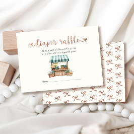 地元で育った赤ちゃんシャワーおむつラッフル エンクロージャーカード