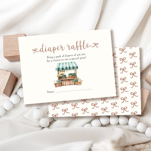 地元で育った赤ちゃんシャワーおむつラッフル エンクロージャーカード