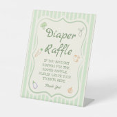 地元で育った赤ちゃんシャワーおむつラッフル 台座サイン (正面)
