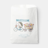 地元で育った赤ちゃんシャワーのお気に入りバッグ – 青フローラ フェイバーバッグ (正面)