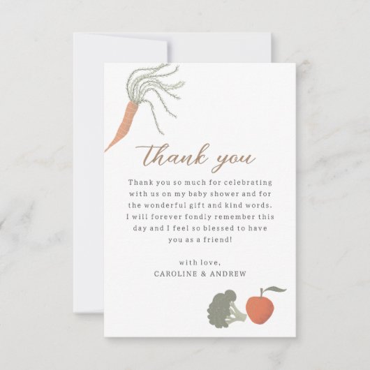 地元で育った赤ちゃんシャワーサンキューカード サンキューカード (正面)