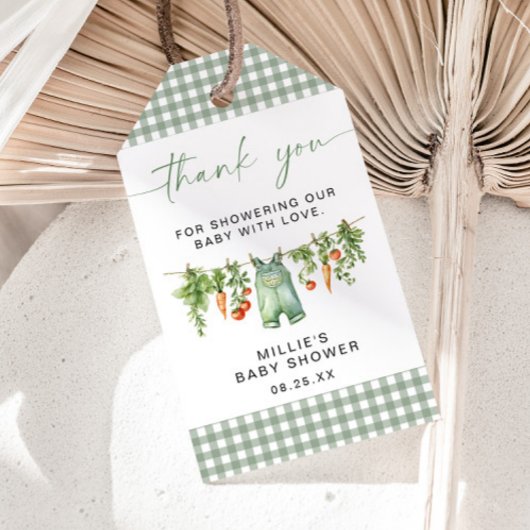 地元で育った赤ちゃんシャワーメッセージカードありがとうセージ ギフトタグ