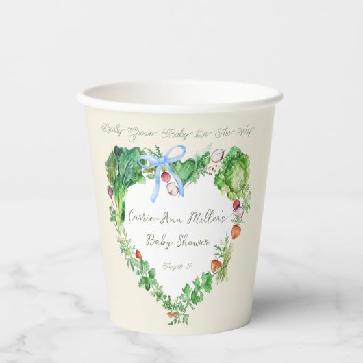 地元で育った赤ちゃんシャワー予約リクエスト 紙コップ (正面)