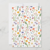 地元で育った赤ちゃんシャワー招待状グリーン花模様 招待状 (裏面)