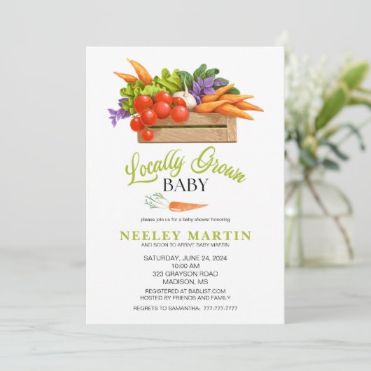 地元で育った赤ちゃんシャワー招待状 招待状 (スタンド正面)
