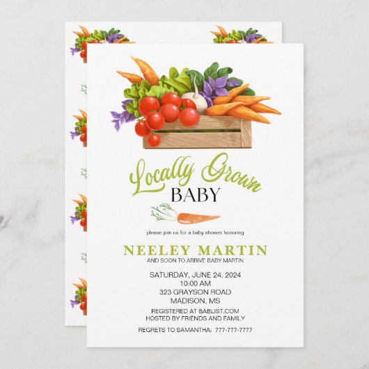 地元で育った赤ちゃんシャワー招待状 招待状
