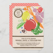 地元で育った赤ちゃんシャワー招待状 招待状 (正面/裏面)
