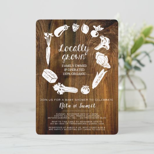 地元で育った赤ちゃんシャワー招待状 招待状 (スタンド正面)