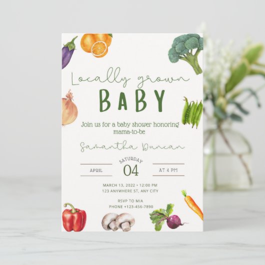 地元で育った赤ちゃんシャワー招待状 招待状 (スタンド正面)