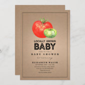 地元で育った赤ちゃんシャワー水カラーカードストック 招待状 (正面/裏面)