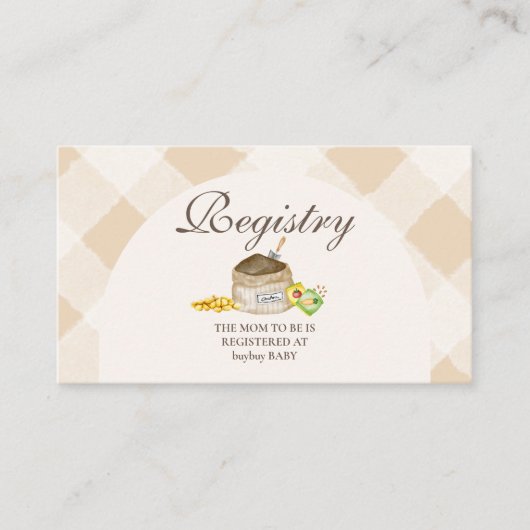 地元で育った赤ちゃんシャワー登録 エンクロージャーカード (正面)