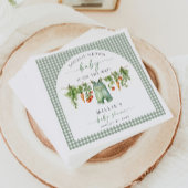 地元で育った赤ちゃんシャワー紙ナプキンズセージグリーン スタンダードカクテルナプキン