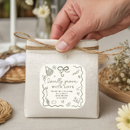 地元で育った赤ちゃんシャワー素朴ファーマーズマーケット スクエアシール