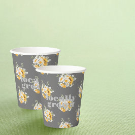 地元で育った赤ちゃんシャワー |カラーブロックグレー 紙コップ
