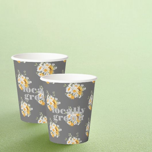 地元で育った赤ちゃんシャワー |カラーブロックグレー 紙コップ