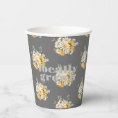 地元で育った赤ちゃんシャワー |カラーブロックグレー 紙コップ (正面)