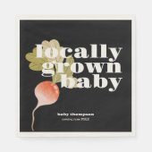 地元で育った赤ちゃんシャワー |カラーブロックB&W スタンダードランチョンナプキン (正面)