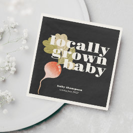 地元で育った赤ちゃんシャワー |カラーブロックB&W スタンダードランチョンナプキン