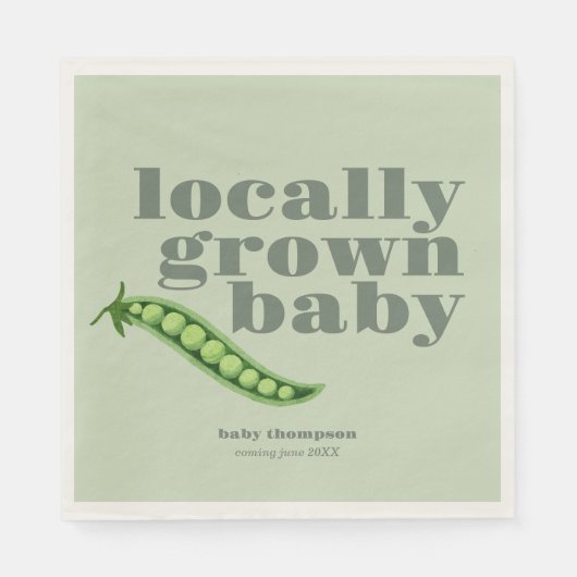 地元で育った赤ちゃんシャワー |カラーブロックSAGE スタンダードランチョンナプキン (正面)
