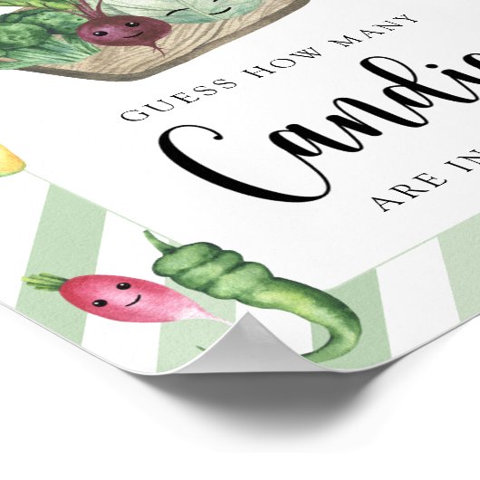 地元で育った赤ちゃんシャワー – キャンディーの数を推測 ポスター (角)