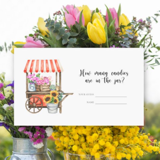 地元で育った赤ちゃんシャワー – キャンディーの数 エンクロージャーカード