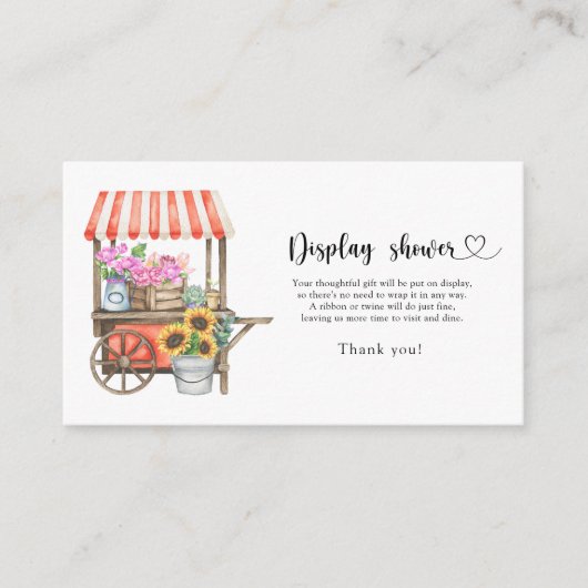 地元で育った赤ちゃんシャワー – シャワーカードを表示 エンクロージャーカード (正面)