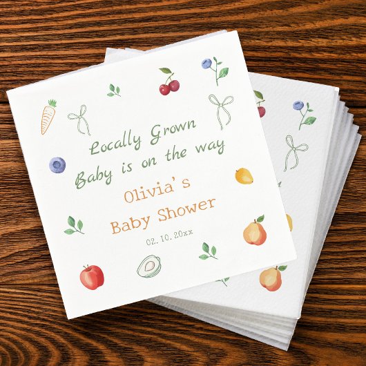 地元で育った赤ちゃんシャワー スタンダードカクテルナプキン